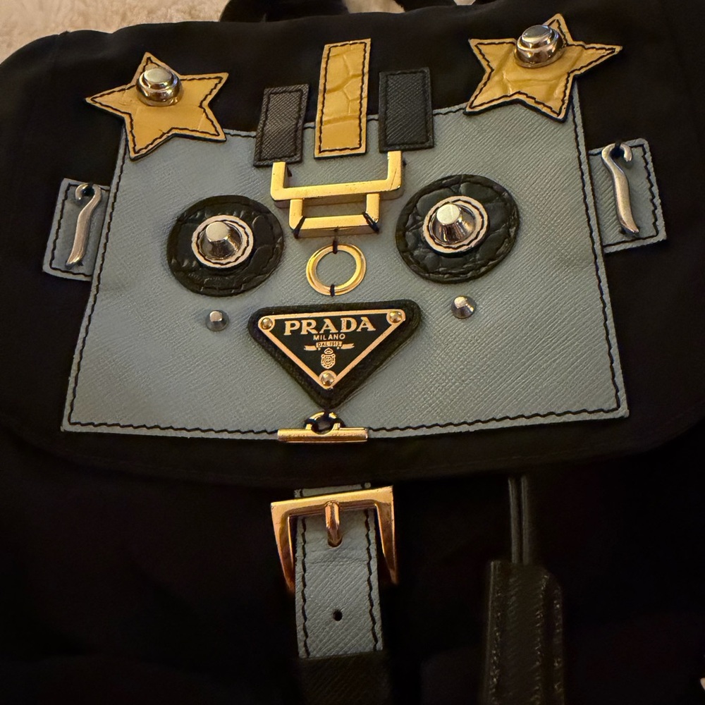 PRADA ROBOT BLACK BACKPACK WITH COA LIMITED EDITION - Picture 2 of 12